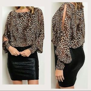 Cheetah print cocktail dress size M